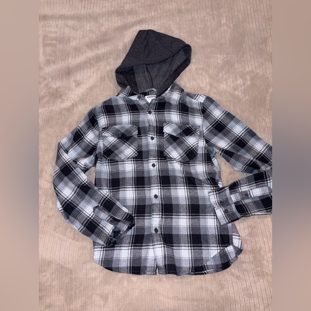 Boys Medium Flannel with hood